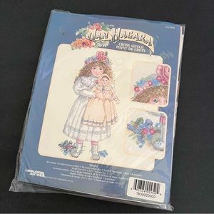 Cross Stretch Kit Jan Hagara TIFFANY Girl with Doll Leisure Arts